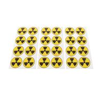 Radiation Warning Symbol Stickers Paper Yellow 24pcs