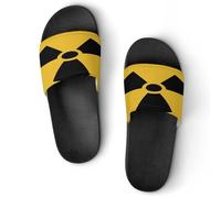 Radiation Warning Symbol Unisex Summer Sliders Waterproof Beach Slippers Lightweight Anti Slip House Shoes
