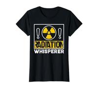 Radiation Whisperer Nuclear Engineer Radiation Warning Sign Value Graphic T-Shirt, Women, Black, M