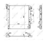 Radiator 53909 NRF 1350A183 1350A183K 1350A315 1350A349 1350A480