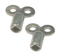 Radiator Bleed Key 5x5mm Square Socket, Zinc Alloy Heater Ventilation Tool for Standard Valves, Silver, 2 Pack(D)