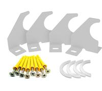 Radiator Brackets - Universal Single Arm Designer Radiator Wall Mount Brackets for Vertical & Horizontal Designer with Rear Tubes - Pack of 4 with Screws & Anti-Vibration Caps (White - 65 mm)