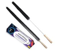 Radiator Cleaner Brush, 2 Pack Brush, Easy Grip Wooden Handle, Multipurpose, Flexible, Thin, For Radiator, Dryer Lint, Washing Machine, Vents, Pipes And Drains, Washable 75cm/ 110cm Long