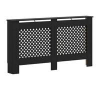 Radiator Cover, Black, Made of MDF with Water-based Painting, 152 x 19 x 81.5 cm, Modern Cover for Flat Radiators and Ribbed Radiators, Easy Installation for Living Room and Bathroom