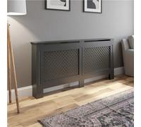 Radiator Cover Extra Large - Anthracite Cross Pattern 1720mm Modern Mdf