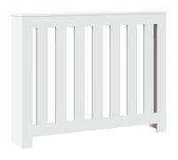Radiator Cover Heater Slats Shelf White Engineered Wood vidaXL