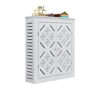 Radiator Cover Heating Cabinet Shelf Bathroom Floor Rack Louvered Grill Wall Stand Slatted Design Heater Cover with Top Storage Shelf for Living Room Home Office Furniture(90*80*20cm/35*31*8in)