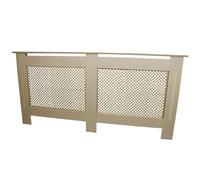 Radiator Cover Natural Unfinished MDF Wood Trellised Grill Modern Heating Home Furniture Cabinet Shelf 1720mm