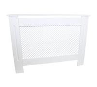 Radiator Cover White MDF Trellised Grill Modern Cabinet Shelf 1115mm