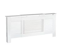 Radiator Cover White 208.5cm Wide Painted MDF Slatted Top Shelf Extendable Safe