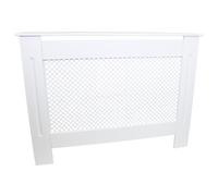 Radiator Cover White MDF Trellised Grill Modern Cabinet Shelf 1115mm