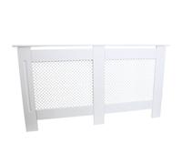 Radiator Cover White MDF Trellised Grill Modern Cabinet Shelf 1515mm White