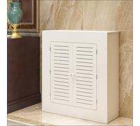 Radiator Cover with 2 Doors, Modern Slatted Design, Pipe Valve Privacy Barrier, Stylish Wall Cabinet for Living Room, Bedroom & Kitchen (31.5x31.5x8 in)