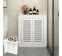 Radiator Cover with Double Cabinet Doors, Multi-Functional Detachable Heater Cabinet, Horizontal Grill Slats, Easy Assembly, Ideal for Living Spaces