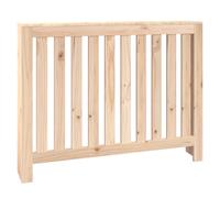 vidaXL Solid Pine Wood Radiator Cover with Shelf, Modern Slat Design, Brown - Dimensions: 108.5x19x84 cm