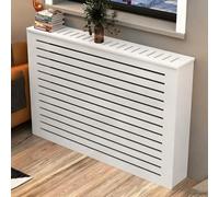 Radiator Covers for Home Heater Cover Radiator Shelf White Louvered Hide Cluttered Pipes Heater and Manifolds Breathable Easy to Install(90x100x25 cm/35x39x10 in)