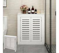 Radiator Covers for Home with Double Cabinet Doors, Multi-Functional Detachable Heater Cover Radiator Cabinet with Horizontal Grill Slats, Easy Assembly, Ideal for Livin Four sides
