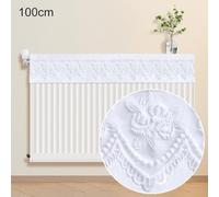 Radiator Dust Cover Spun Linen Breathable 220cm Format to Mount Fits Various and 40 to Sizes Plus for Home for Protection Lace Decoration Washable Radiator Simple (100CM)