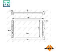 Engine radiato NRF 50219A for OPEL VECTRA B (J96) 2 1996-2002