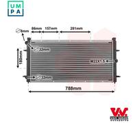 VAN WEZEL 58002114 Radiator, engine cooling for VW