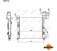 RADIATOR ENGINE COOLING 58252 FOR M 166.940 1.4L M 166.960 1.6L 4cyl