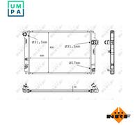 NRF 58382 Radiator, engine cooling for TOYOTA