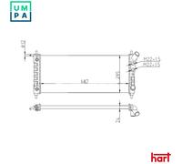 RADIATOR ENGINE COOLING 608 334 FOR OPEL X 10 XE 1.0L 3cyl CORSA BX 12 XE 1.2L