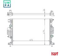 HART 622 017 Radiator, engine cooling for FORD