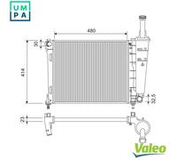 RADIATOR ENGINE COOLING 701184 FOR FIAT FORD 169 A4.000 1.2L 4cyl 500FP4 1.2L