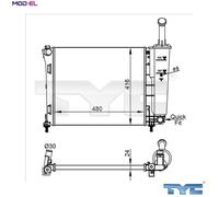 Radiator TYC Fits FIAT FORD 500 C Ka 1814153