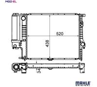 MAHLE ORIGINAL CR 244 001S Engine radiator
