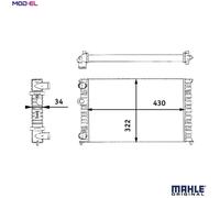 MAHLE ORIGINAL CR 364 000S Engine radiator