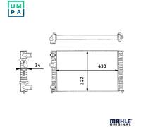 MAHLE ORIGINAL CR 364 000S Engine radiator