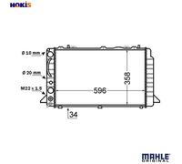 RADIATOR ENGINE COOLING CR 396 000S FOR AUDI 6A/ADW/ACE/ABK/ABT/AAD 2.0L 4cyl 80