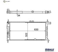 MAHLE ORIGINAL CR 441 000S Engine radiator