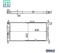 MAHLE ORIGINAL CR 441 000S Engine radiator