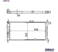 MAHLE ORIGINAL CR 441 000S Engine radiator