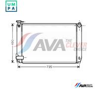 AVA Coolant Radiator TO2463 for LEXUS RX (2003) RX 400H 3.3 HYBRID etc