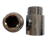 Radiator Extension Tails - Solid Chrome 10mm/ 15mm / 20mm / 25mm / 30mm / 40mm / 50mm Extensions, Leak-Proof & Corrosion Resistant Fittings for Central Heating Radiators M x F (25 Millimeters)
