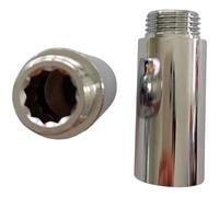 Radiator Extension Tails - Solid Chrome 10mm/ 15mm / 20mm / 25mm / 30mm / 40mm / 50mm Extensions, Leak-Proof & Corrosion Resistant Fittings for Central Heating Radiators M x F (50 Millimeters)