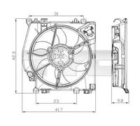 Radiator Fan TYC Fits RENAULT NISSAN Clio III Grand Modus Twingo II 7701068310