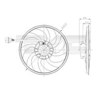 Radiator fan 837-0037 TYC for SKODA VW SEAT