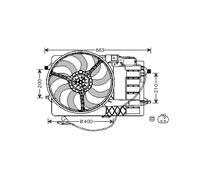 AVA Radiator Fan BW7506 for Mini Mini Cooper (2001) 1.6 S