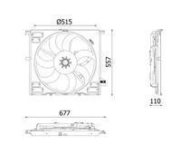 Radiator fan CFF 633 000P MAHLE for ALFA ROMEO GIULIA STELVIO