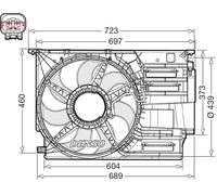 Radiator fan DER05012 DENSO for BMW MINI