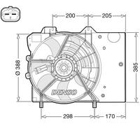 Radiator fan DER21024 DENSO for CITROËN PEUGEOT DS OPEL