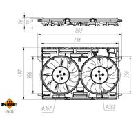 Radiator fan Double Fan 470122 NRF for AUDI VW