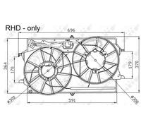 Radiator fan Double Fan 47033 NRF for FORD FOCUS I FOCUS I Saloon