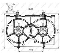 Radiator fan Double Fan 47497 NRF for NISSAN X-TRAIL I