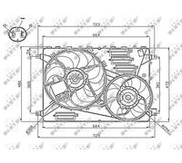 Radiator fan Double Fan 47755 NRF for LAND ROVER RANGE ROVER EVOQUE FREELANDER 2